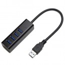Asonic 4port USB 3.0,Tip A,aluminijsko kuc. crno