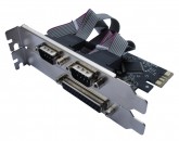 Asonic PCIE 2x ser. (RS232), 1x paralel port, + LP